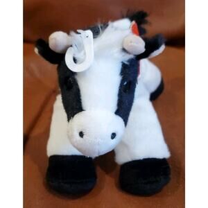 6 Inch Douglas Black White Cow Bull Mini Moo Stuffed Animal Plush Toy Tags